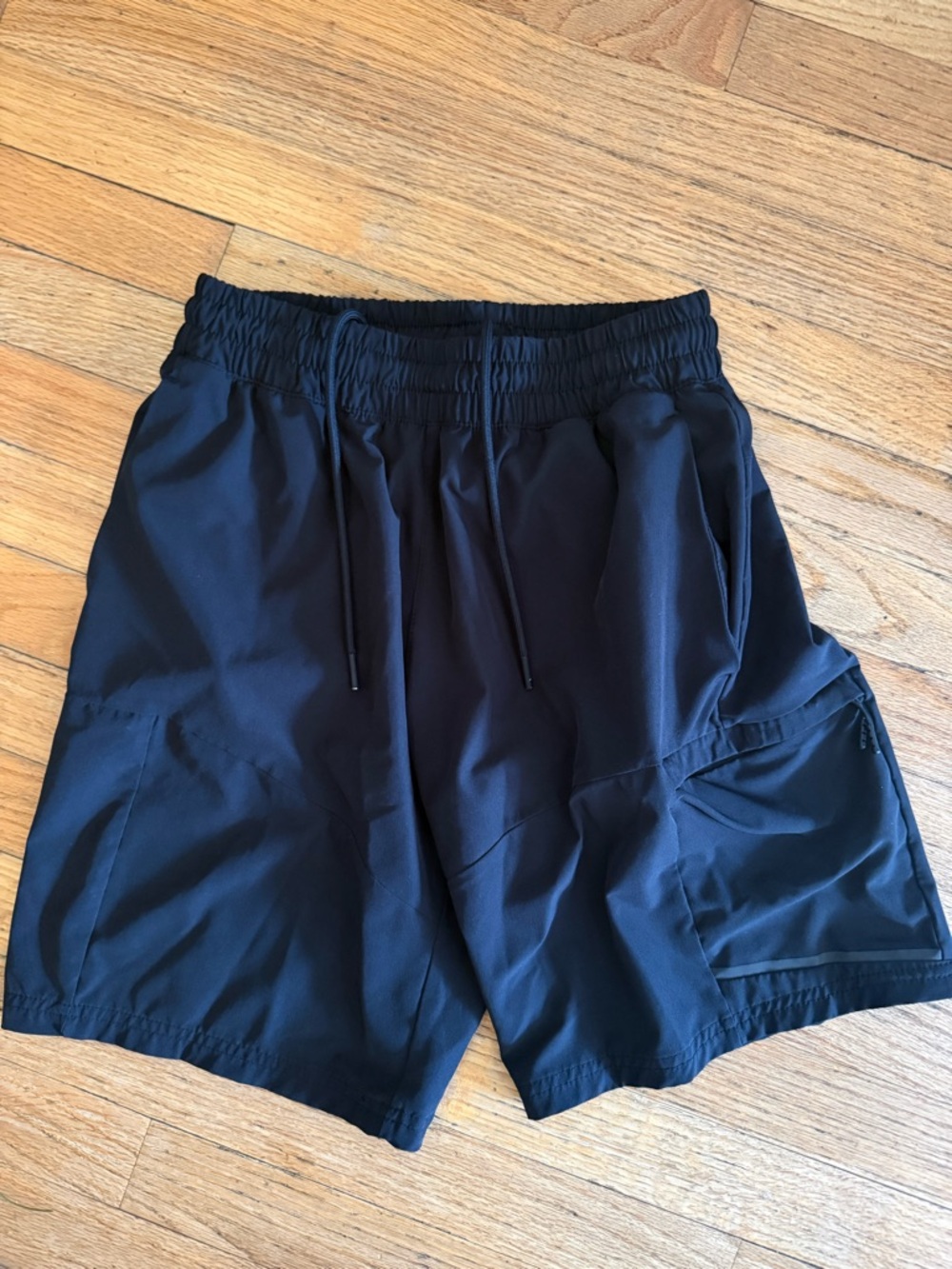 Apana Black Athletic Drawstring Shorts